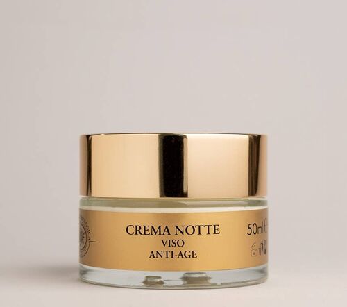 Face Night cream Anti-age Hyaluronic acid 50ml Made in Italy