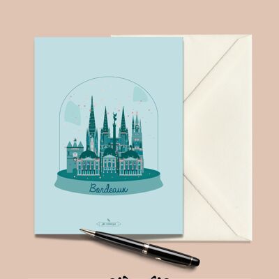 Postal BURDEOS en Invierno - 15x21cm