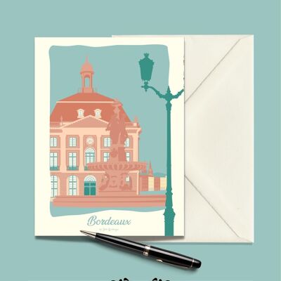 BORDEAUX-Postkarte Place de la Bourse - 15x21cm