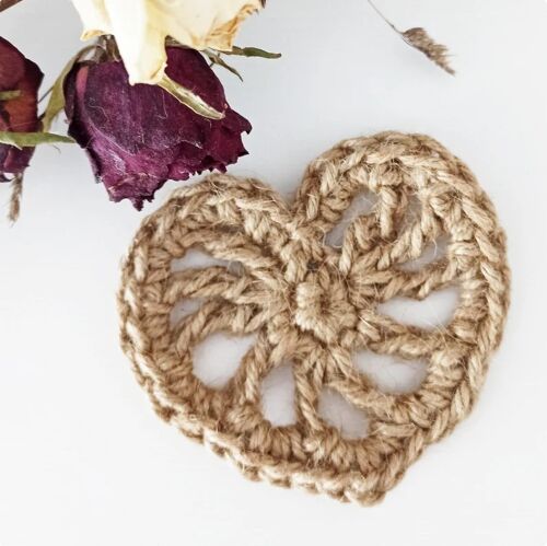 Porte Savon Coeur en Jute