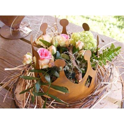 Rust decoration crowns in different sizes | 7cm x 7cm | Patina garden decoration made of metal