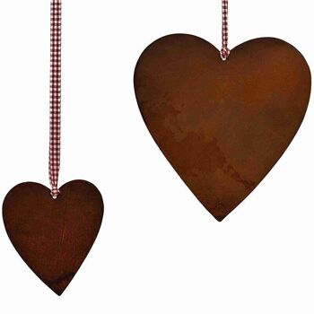 Décoration à suspendre patinée coeur Sonja | 17,5 cm x 17 cm | Coeur pour décoration de fenêtre 2