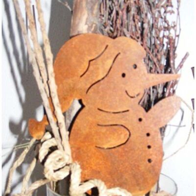 Snowman in patina | 15cm x 15cm | to hang | winter decoration