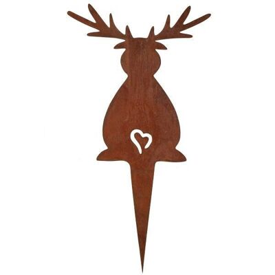 Christmas | Moose Christmas decoration rust figure | 19cm x 18cm | on staff