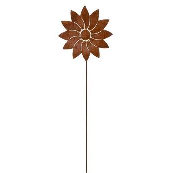 fleur décorative en métal | diamètre 17 cm | sur barre | Fleurs sur piquets de jardin 1