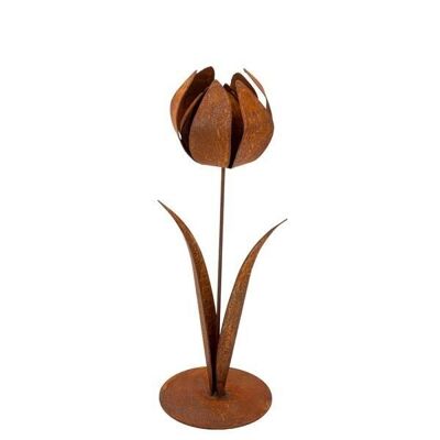 Tulipe déco rouille | 27cm | Fleurs comme décoration de table au printemps