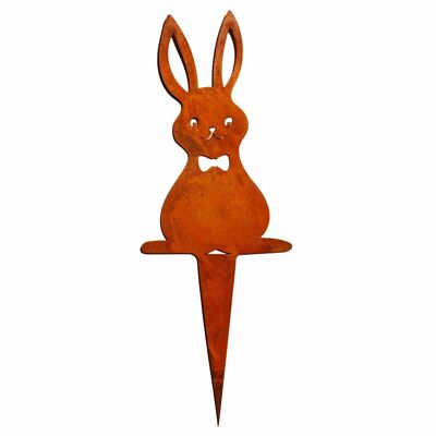 Paletto da giardino di coniglio decorazione pasquale | Coniglio da attaccare | 6,5x18 cm | Primavera Deco Ruggine