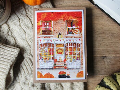 Journée d'automne au salon de thé - Carte postale