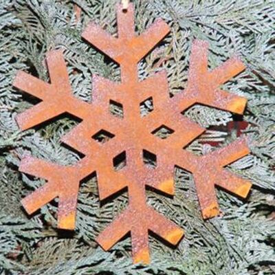 Rust Christmas decoration snowflake square | diameter 20 cm | to hang | Patina winter hanging decoration