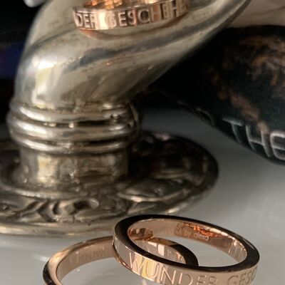 MIRACLES HAPPEN -ring stainless steel rose gold plated-