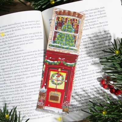 Salón de té literario navideño - Marcapáginas navideño
