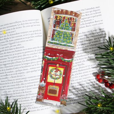 Salón de té literario navideño - Marcapáginas navideño