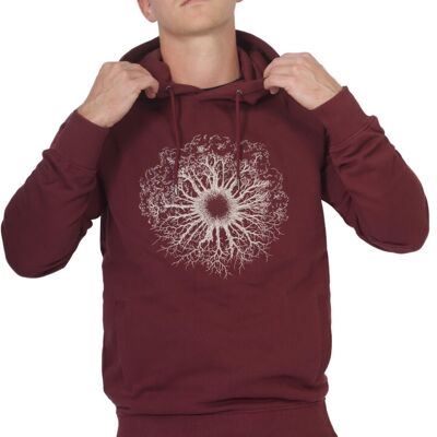 Sweat à Capuche Bio Fairwear Unisexe Bordeaux WoodenIris