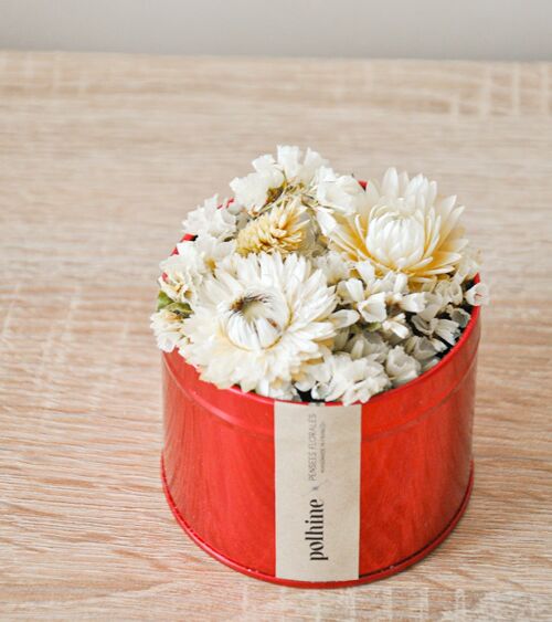 Boîte de fleurs séchées - Rouge
