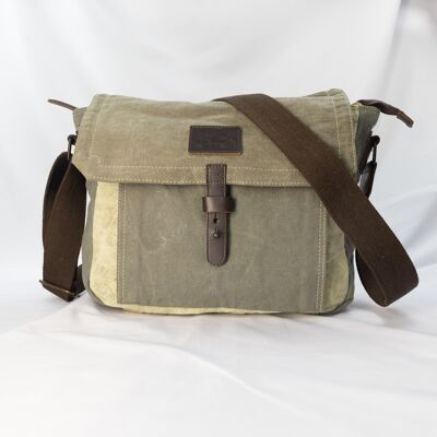 Borsa Postina a Tracolla "Messenger "Flap Lining" Tent Original Verde contrasto