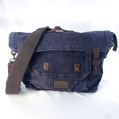 Postina Shoulder Bag with Backpack function "Messenger / BackPack" Blue Navy - with Lining