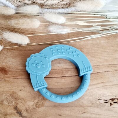 Silicone Teether Lion - Powder Blue