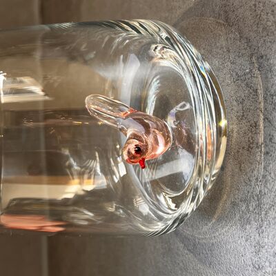 Pieza de vidrio - Vaso para beber - Vidrio de Murano - Pájaro - Figura de vidrio - Hecho a mano - Regalo - Estatuas únicas - Vidrio de calidad