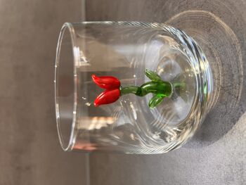 Morceau de verre - Verre à boire - Verre de Murano - Tulipe - Figurine en verre - Fait à la main - Cadeau - Statues uniques - Verre de qualité 1