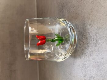 Morceau de verre - Verre à boire - Verre de Murano - Tulipe - Figurine en verre - Fait à la main - Cadeau - Statues uniques - Verre de qualité 2