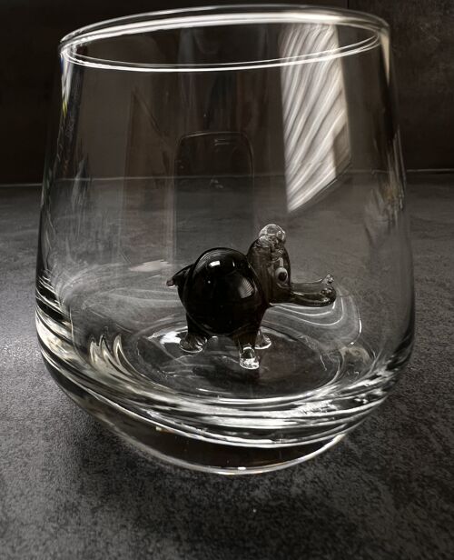 Piece of Glas - Drinkglas - Muranoglas - Hipopotam - Hippo - Glas Figuur - Handmade - Cadeau - Unieke beelden - Kwaliteit glas