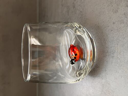 Piece of Glas - Drinkglas - Muranoglas - Lieveheersbeestje - Glas Figuur - Handmade - Cadeau - Unieke beelden - Kwaliteit glas