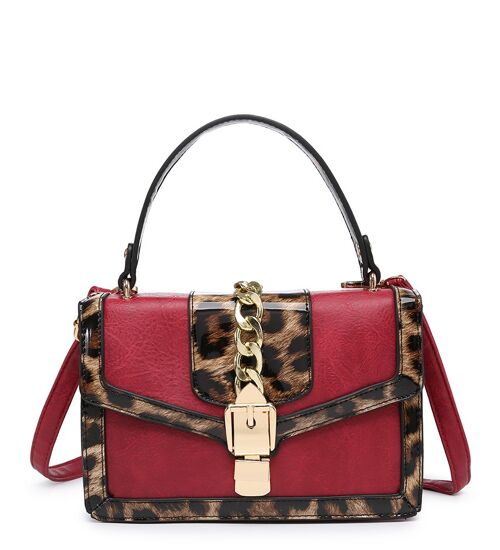 Quality Animal Print Women Cross body Bag Flap Over Shoulder bag Smart  Messenger Travel Organizer Satchel  Bag with adjustable Strap- A36852 red