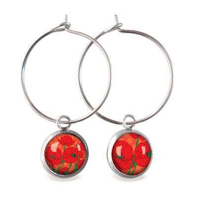 Silver surgical stainless steel hoop earrings - Poppy