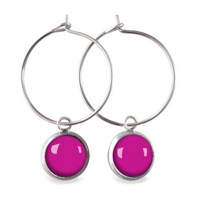Silver surgical stainless steel hoop earrings - Flash Byzantin