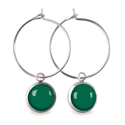 Silver surgical stainless steel hoop earrings - Flash Sapin