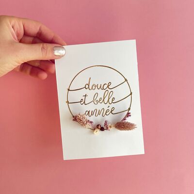 KIT floral card Happy New Year golden version