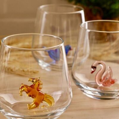 Piece of Glas - Drinkglas - Muranoglas - Paard - Glas Figuur - Handmade - Cadeau - Unieke beelden - Kwaliteit glas