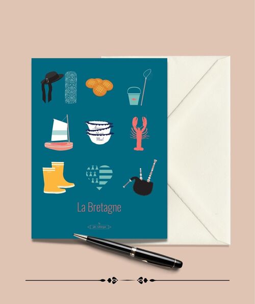 Carte Postale LA BRETAGNE Les Iconiques - 15x21cm