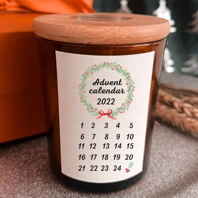 Bougie parfumée Calendrier de l'Avent - Cadeau de Noël - Calendrier de l'Avent anglais