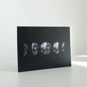 Carte postale phases de lune, illustration aquarelle, DIN A6, respectueuse de l'environnement 1