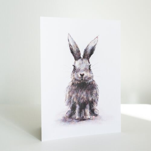 Postkarte Hase, Illustration, DIN A6, nachhaltig, Osterkarte