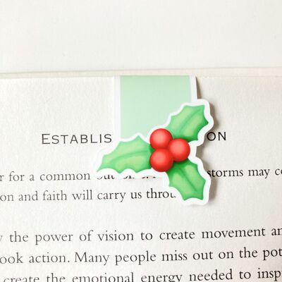 Mistletoe Magnetic Bookmark | Cute Christmas Stationery | Page Marker