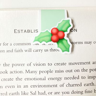 Mistletoe Magnetic Bookmark | Cute Christmas Stationery | Page Marker