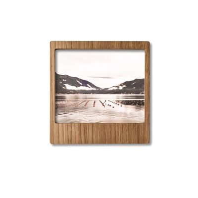 Pack of 2 retro picture frames magnetic size 'L' - oak | Wood
