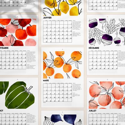 Calendar 2023 Seasonal Fruits & Vegetables A4