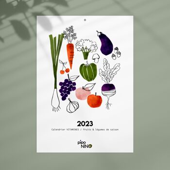 Calendrier 2023 Fruits & Légumes de saison A4 2