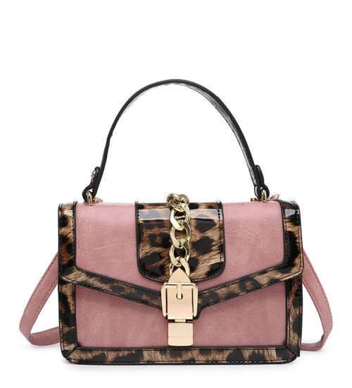 Quality Animal Print Women Cross body Bag Flap Over Shoulder bag Smart  Messenger Travel Organizer Satchel  Bag with adjustable Strap- A36852 pink