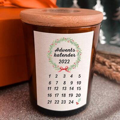 Advent calendar scented candle - Christmas candle gift - German Advent calendar