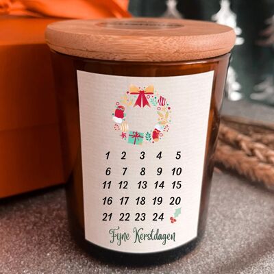 Adventskalender geurkaars - Kerst kaars cadeau - Nederlands Fijne Kerstdagen