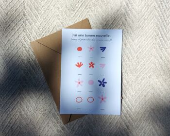 Gender reveal carte avec code à déchiffrer pour annoncer le sexe du bebe fille 5