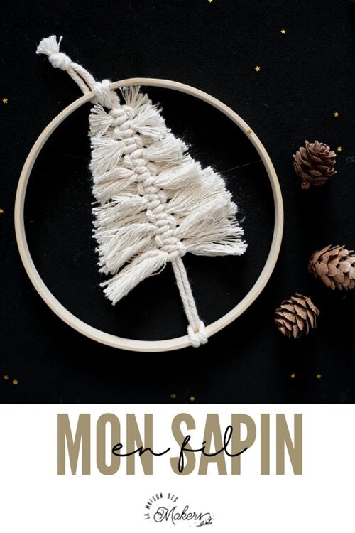 Mini kit de Noël : Je fabrique mon Sapin en macramé
