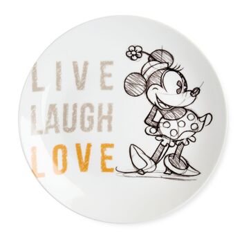 ASSIETTE DE SERVICE MINNIE LIVE LAUGH LOVE ORANGE D.27 1