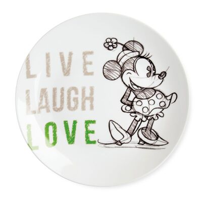 SERVING PLATE MINNIE LIVE LAUGH LOVE GREEN D.27