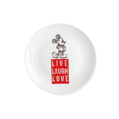 CAKE PLATE MICKEY LIVE LAUGH LOVE RED D.19