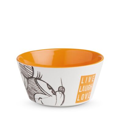 BOWL MINNIE LIVE LAUGH LOVE ORANGE ML. 520 D.13